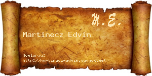 Martinecz Edvin névjegykártya